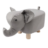 Animal Footstools Elephant Shaped Slip Resistant Silent Comfortable Stable Multi Purpose Cute Stool for Kids Light Gray