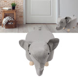 Animal Footstools Elephant Shaped Slip Resistant Silent Comfortable Stable Multi Purpose Cute Stool for Kids Light Gray