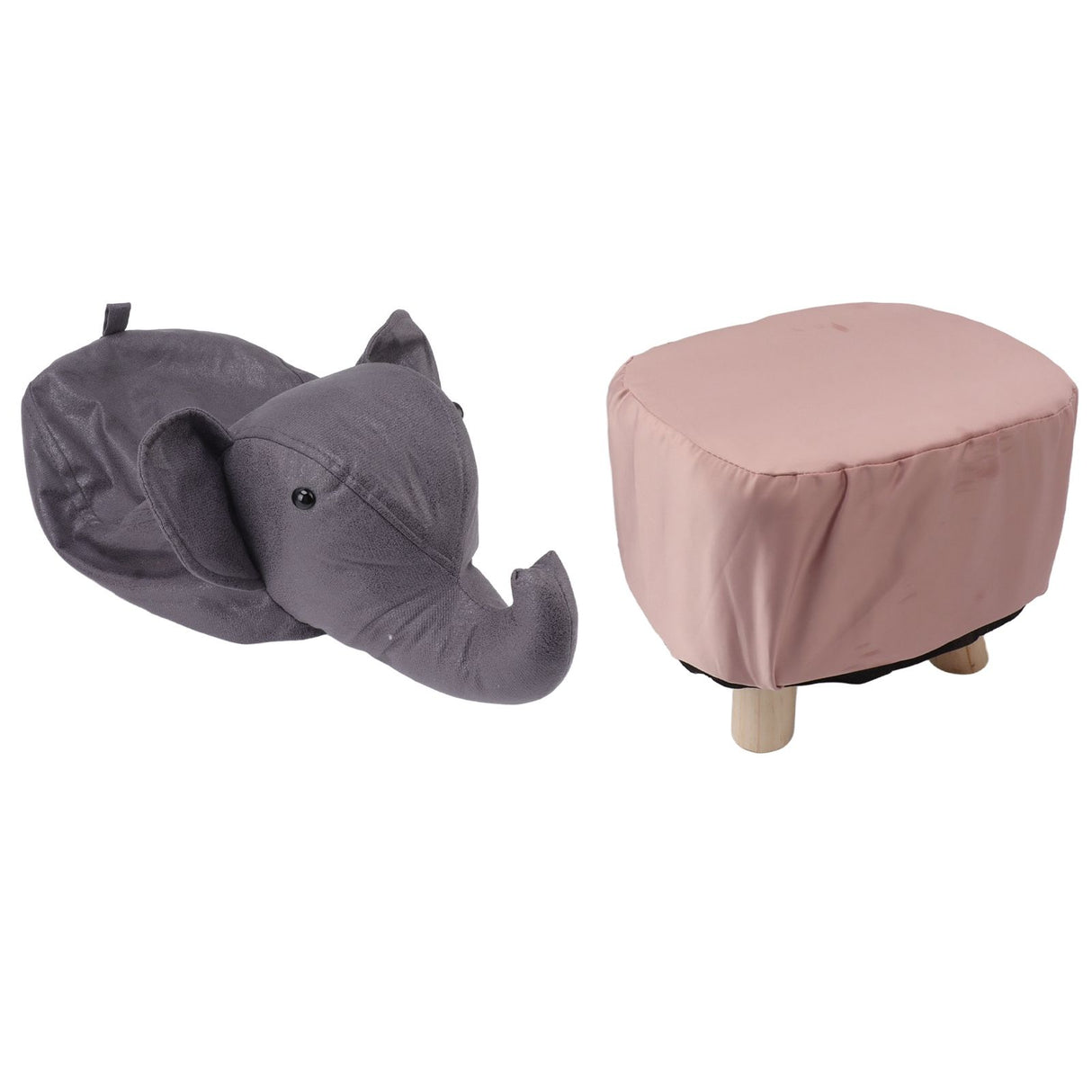 Animal Footstools Elephant Shaped Slip Resistant Silent Comfortable Stable Multi Purpose Cute Stool for Kids Dark Gray