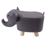 Animal Footstools Elephant Shaped Slip Resistant Silent Comfortable Stable Multi Purpose Cute Stool for Kids Dark Gray - Top-Down View