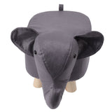 Animal Footstools Elephant Shaped Slip Resistant Silent Comfortable Stable Multi Purpose Cute Stool for Kids Dark Gray - Rear View