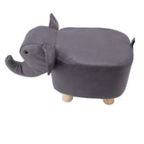 Animal Footstools Elephant Shaped Slip Resistant Silent Comfortable Stable Multi Purpose Cute Stool for Kids Dark Gray - Close-Up Angle