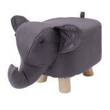 Animal Footstools Elephant Shaped Slip Resistant Silent Comfortable Stable Multi Purpose Cute Stool for Kids Dark Gray - Low Angle
