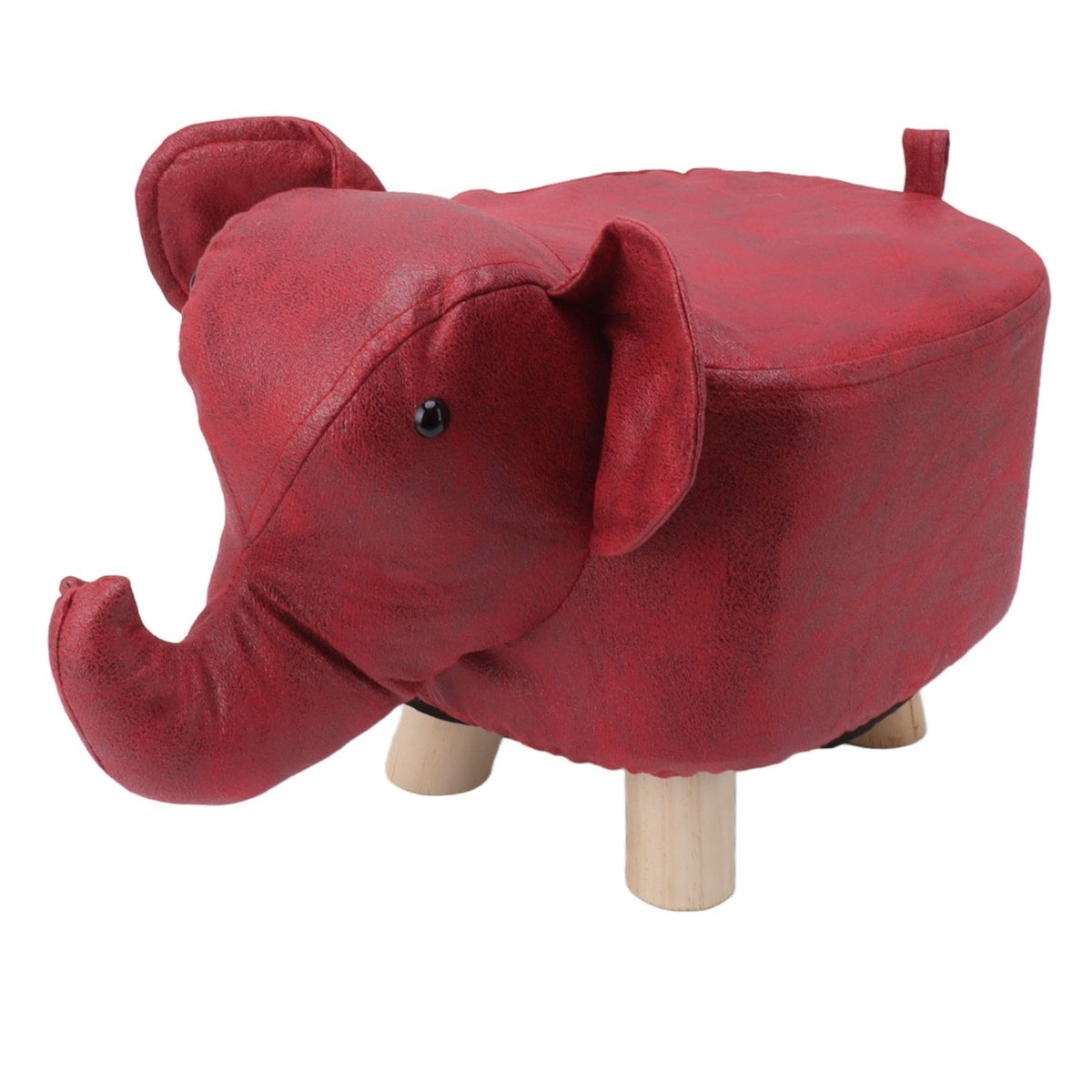 Animal Footstools Elephant Shaped Slip Resistant Silent Comfortable Stable Multi Purpose Cute Stool for Kids Red