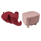 Animal Footstools Elephant Shaped Slip Resistant Silent Comfortable Stable Multi Purpose Cute Stool for Kids Red
