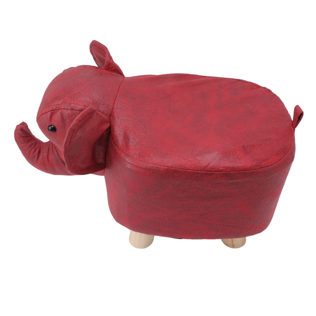 Animal Footstools Elephant Shaped Slip Resistant Silent Comfortable Stable Multi Purpose Cute Stool for Kids Red