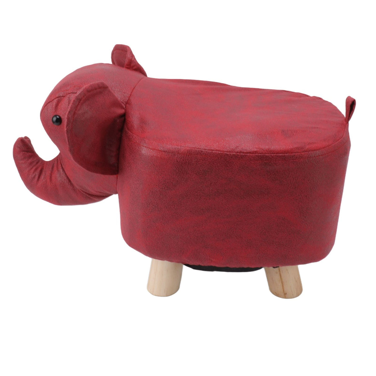 Animal Footstools Elephant Shaped Slip Resistant Silent Comfortable Stable Multi Purpose Cute Stool for Kids Red