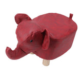Animal Footstools Elephant Shaped Slip Resistant Silent Comfortable Stable Multi Purpose Cute Stool for Kids Red - Rear View