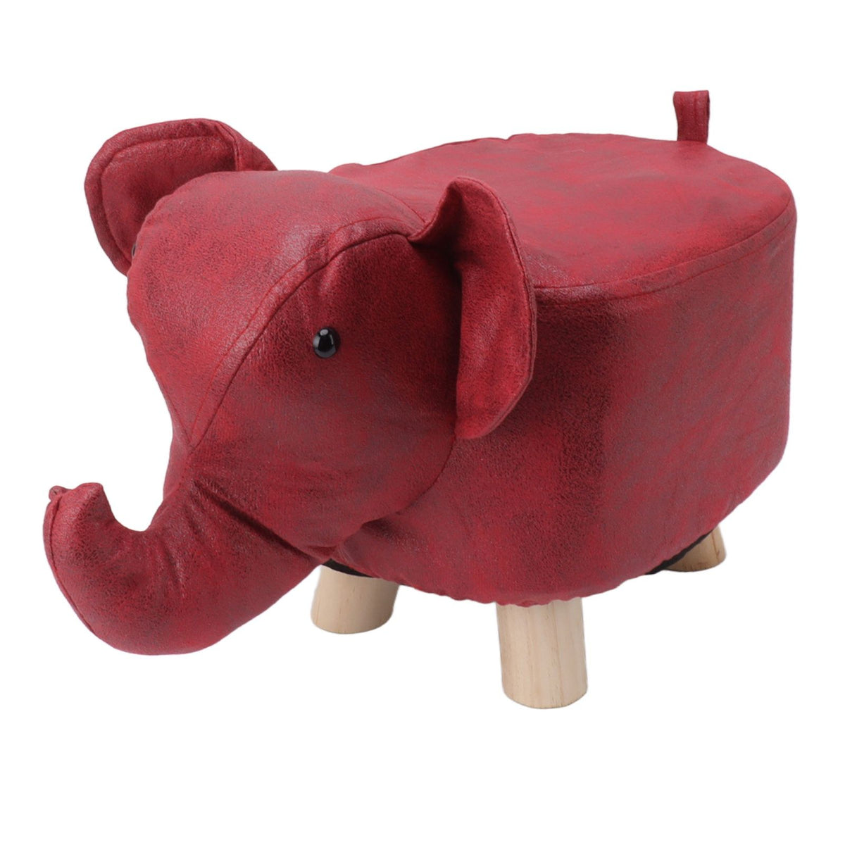Animal Footstools Elephant Shaped Slip Resistant Silent Comfortable Stable Multi Purpose Cute Stool for Kids Red
