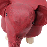 Animal Footstools Elephant Shaped Slip Resistant Silent Comfortable Stable Multi Purpose Cute Stool for Kids Red - Extra Image