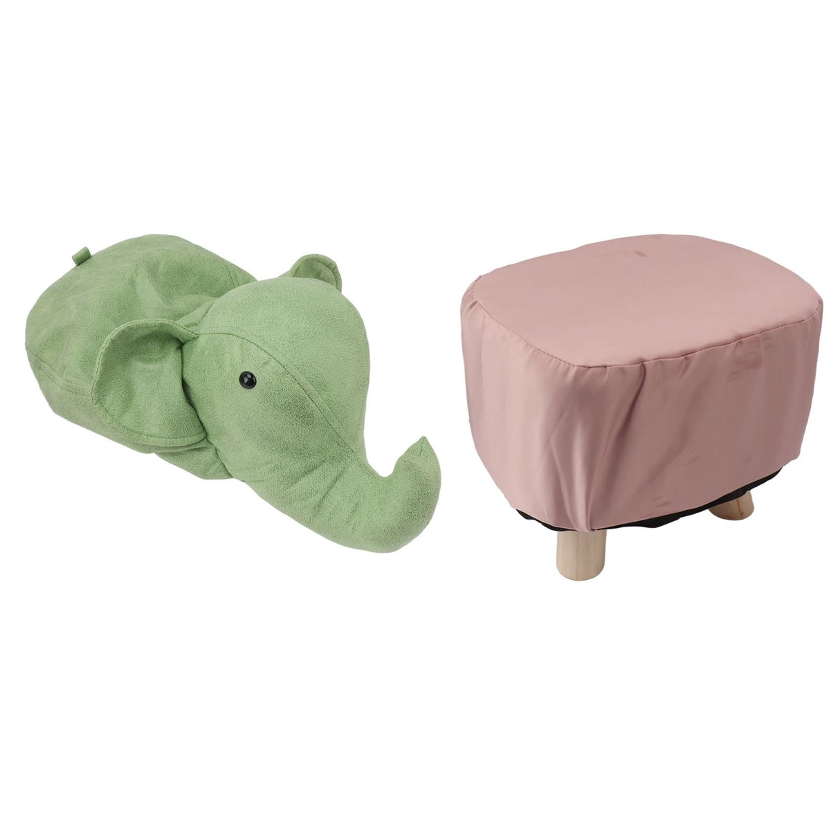 Animal Footstools Elephant Shaped Slip Resistant Silent Comfortable Stable Multi Purpose Cute Stool for Kids Green