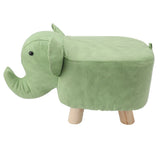 Animal Footstools Elephant Shaped Slip Resistant Silent Comfortable Stable Multi Purpose Cute Stool for Kids Green - Top-Down View