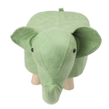 Animal Footstools Elephant Shaped Slip Resistant Silent Comfortable Stable Multi Purpose Cute Stool for Kids Green
