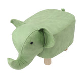 Animal Footstools Elephant Shaped Slip Resistant Silent Comfortable Stable Multi Purpose Cute Stool for Kids Green - Close-Up Angle