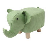 Animal Footstools Elephant Shaped Slip Resistant Silent Comfortable Stable Multi Purpose Cute Stool for Kids Green