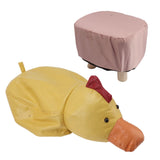 Cute Animal Footstool with Soft Padded Cushion and Prevent Slip Feet Small Footrest Stools for Kids Adults Yellow Duck - Front View