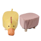 Cute Animal Footstool with Soft Padded Cushion and Prevent Slip Feet Small Footrest Stools for Kids Adults Yellow Duck - Side View
