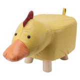 Cute Animal Footstool with Soft Padded Cushion and Prevent Slip Feet Small Footrest Stools for Kids Adults Yellow Duck