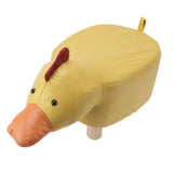 Cute Animal Footstool with Soft Padded Cushion and Prevent Slip Feet Small Footrest Stools for Kids Adults Yellow Duck - 45-Degree Angle