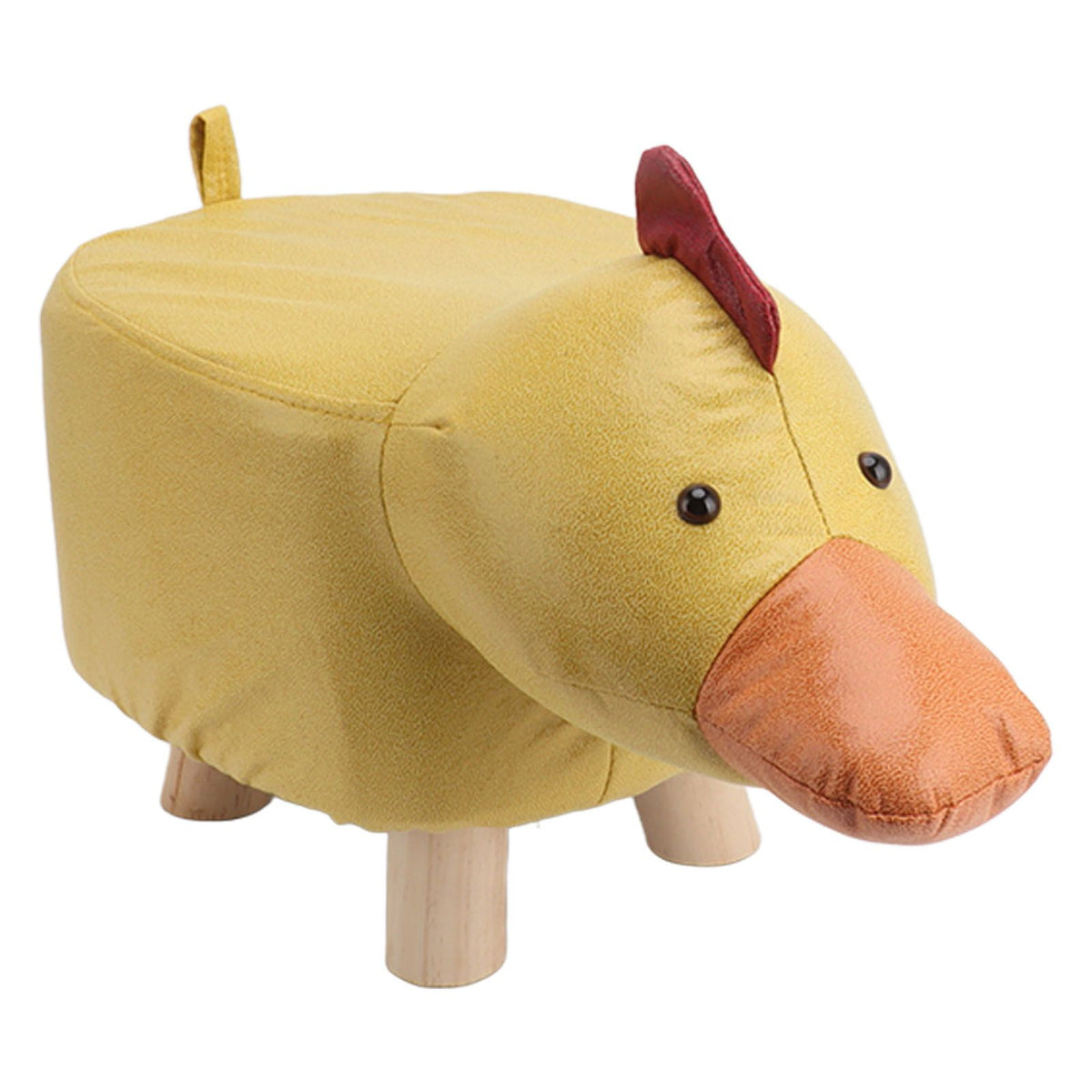Cute Animal Footstool with Soft Padded Cushion and Prevent Slip Feet Small Footrest Stools for Kids Adults Yellow Duck