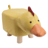 Cute Animal Footstool with Soft Padded Cushion and Prevent Slip Feet Small Footrest Stools for Kids Adults Yellow Duck