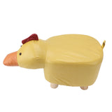Cute Animal Footstool with Soft Padded Cushion and Prevent Slip Feet Small Footrest Stools for Kids Adults Yellow Duck