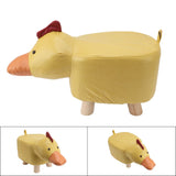 Cute Animal Footstool with Soft Padded Cushion and Prevent Slip Feet Small Footrest Stools for Kids Adults Yellow Duck