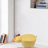 Cute Animal Footstool with Soft Padded Cushion and Prevent Slip Feet Small Footrest Stools for Kids Adults Yellow Duck