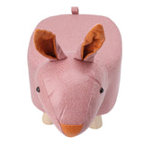 Cute Animal Footstool with Soft Padded Cushion and Prevent Slip Feet Small Footrest Stools for Kids Adults Pink Rabbit