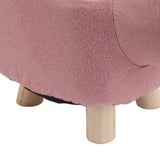 Cute Animal Footstool with Soft Padded Cushion and Prevent Slip Feet Small Footrest Stools for Kids Adults Pink Rabbit - Extra Image
