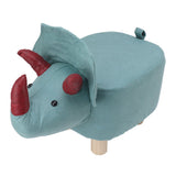 Cute Animal Footstool with Soft Padded Cushion and Prevent Slip Feet Small Footrest Stools for Kids Adults Dinosaur
