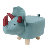 Cute Animal Footstool with Soft Padded Cushion and Prevent Slip Feet Small Footrest Stools for Kids Adults Dinosaur