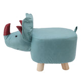 Cute Animal Footstool with Soft Padded Cushion and Prevent Slip Feet Small Footrest Stools for Kids Adults Dinosaur - Rear View