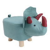 Cute Animal Footstool with Soft Padded Cushion and Prevent Slip Feet Small Footrest Stools for Kids Adults Dinosaur