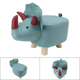 Cute Animal Footstool with Soft Padded Cushion and Prevent Slip Feet Small Footrest Stools for Kids Adults Dinosaur