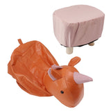 Cute Animal Footstool with Soft Padded Cushion and Prevent Slip Feet Small Footrest Stools for Kids Adults Unicorn - Front View