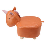 Cute Animal Footstool with Soft Padded Cushion and Prevent Slip Feet Small Footrest Stools for Kids Adults Unicorn