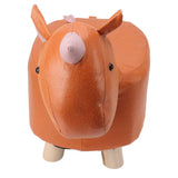 Cute Animal Footstool with Soft Padded Cushion and Prevent Slip Feet Small Footrest Stools for Kids Adults Unicorn - Low Angle
