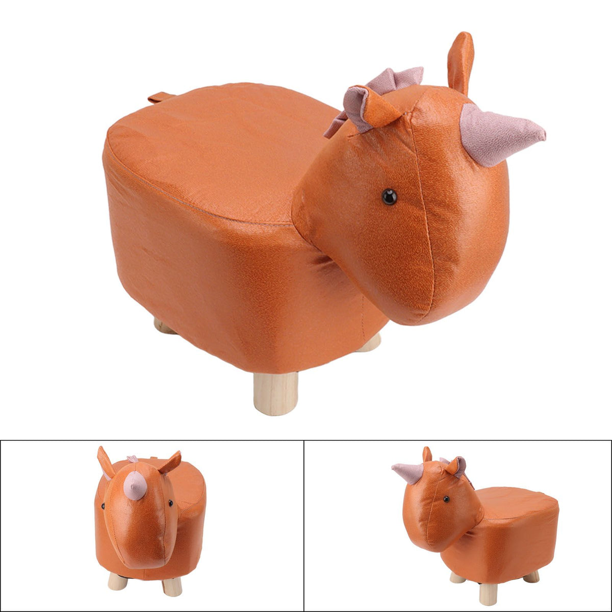 Cute Animal Footstool with Soft Padded Cushion and Prevent Slip Feet Small Footrest Stools for Kids Adults Unicorn