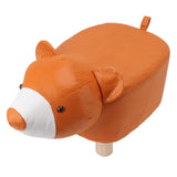 Cute Animal Footstool with Soft Padded Cushion and Prevent Slip Feet Small Footrest Stools for Kids Adults Little Bear - Top-Down View
