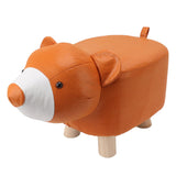 Cute Animal Footstool with Soft Padded Cushion and Prevent Slip Feet Small Footrest Stools for Kids Adults Little Bear