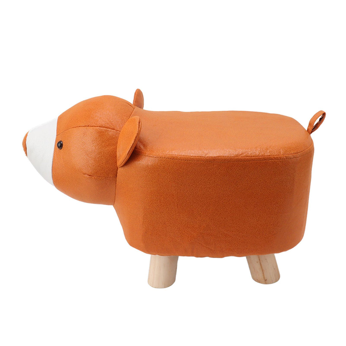 Cute Animal Footstool with Soft Padded Cushion and Prevent Slip Feet Small Footrest Stools for Kids Adults Little Bear