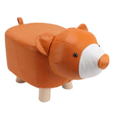 Cute Animal Footstool with Soft Padded Cushion and Prevent Slip Feet Small Footrest Stools for Kids Adults Little Bear