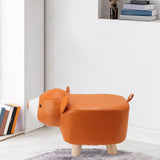 Cute Animal Footstool with Soft Padded Cushion and Prevent Slip Feet Small Footrest Stools for Kids Adults Little Bear
