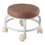Rolling Ottoman High Density Memory Foam Waterproof Quiet Wheels Double Layers Footrest Stool for Family Office Coffee Color - Front View