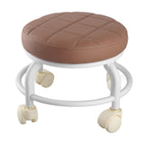 Rolling Ottoman High Density Memory Foam Waterproof Quiet Wheels Double Layers Footrest Stool for Family Office Coffee Color - Top-Down View