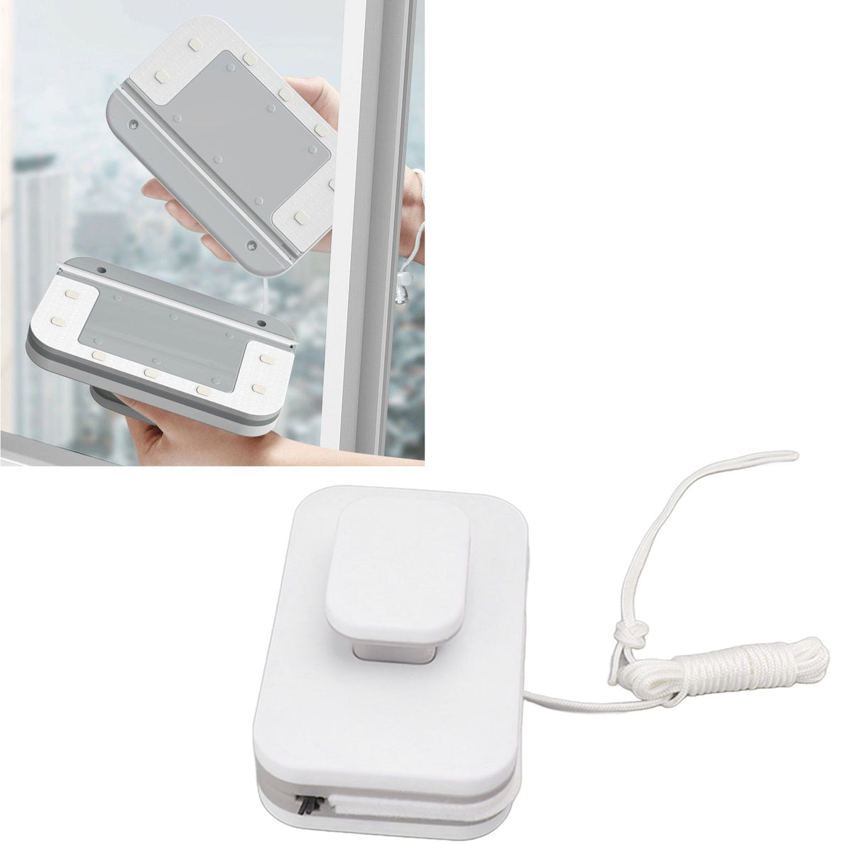 Magnetic Window Cleaner Double Sided Large Handle Safe Stable Sturdy Plastic Window Cleaning Tool for Office Glasses