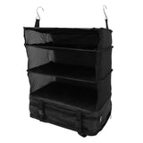 Hanging 3 Shelf Travel Shelves Bag Portable Multifunctional Large Capacity Hanging Packing Cubes Storage Bag - Front View
