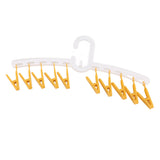 Plastic Sock Clips Drying Rack Straight Rod for Clothes Travel Portable Supplies White and Yellow - 45-Degree Angle