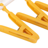 Plastic Sock Clips Drying Rack Straight Rod for Clothes Travel Portable Supplies White and Yellow - Extra Image